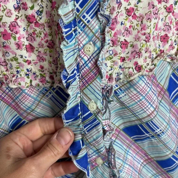 Sundance Tiered Button Front Floral Patchwork Maxi Dress Size L EUC - Picture 11 of 13